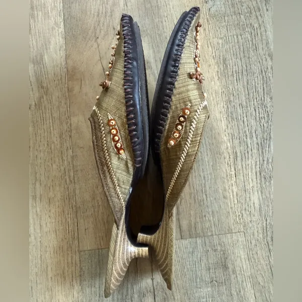 Apostrophe Women's Embellished Tan Mules‎ - Image 3