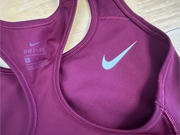 Nike Maroon and Black Dri-FIT Sports Bra - Image 3