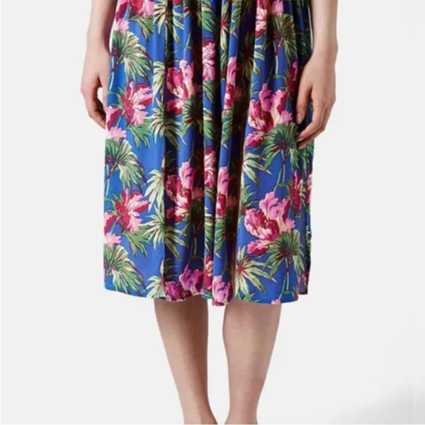 Topshop Tropical Floral Midi Skirt - Image 5