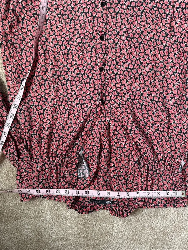 Zara Ditsy Floral Mini Shirt Dress Size Medium - Image 4