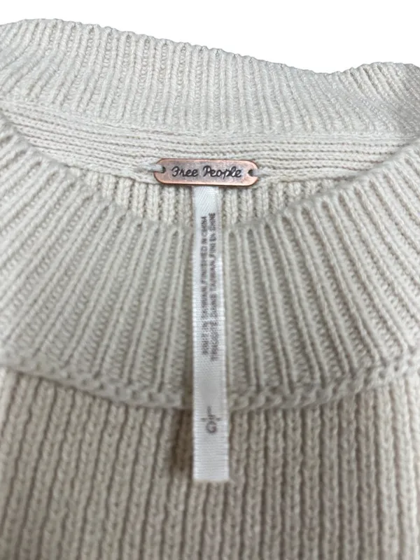 Free People wms pearl beige casual over sized knit pull sweater sz L SKU 10-783 - Image 5