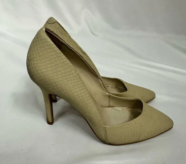 ALDO Faux Snake Skin Print Nude Heels in Size 38.5/8 - Image 4