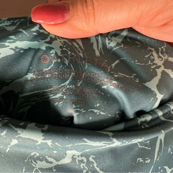 Athleta Ace Printed Ripple Marble Borealis Green Patterned Tennis Athletic Skort - Image 8