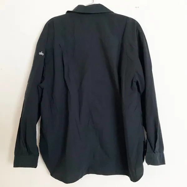 Alo Yoga Cotton Real Deal Button Up Long Sleeve Black M - Image 5