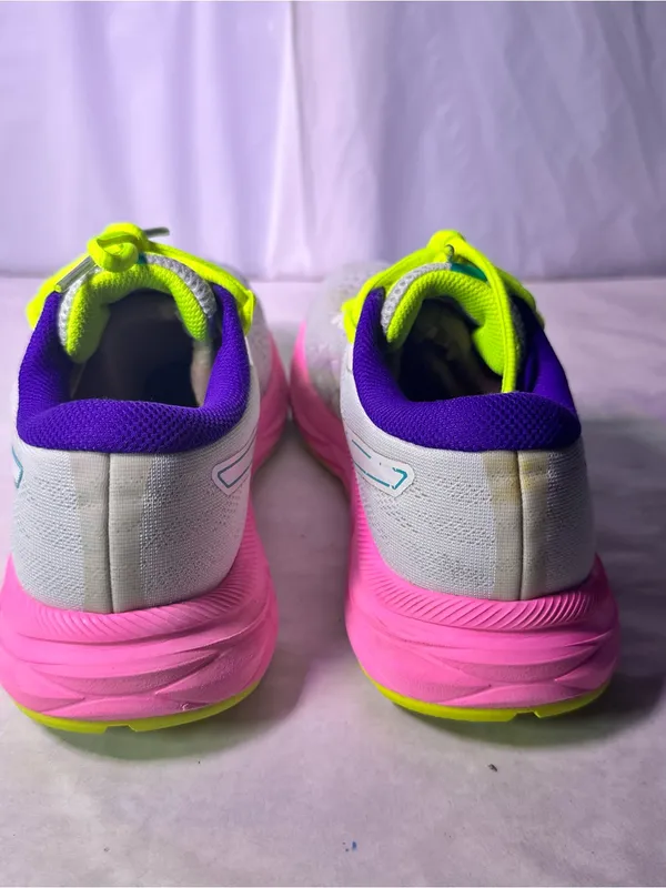 Oasis Women's Athletic Sneakers in White, Neon Yellow, Pink & Teal - Image 7
