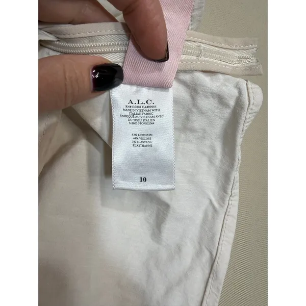 A.L.C. Sylvie Linen-Blend Halterneck Top Size 10 - Image 3