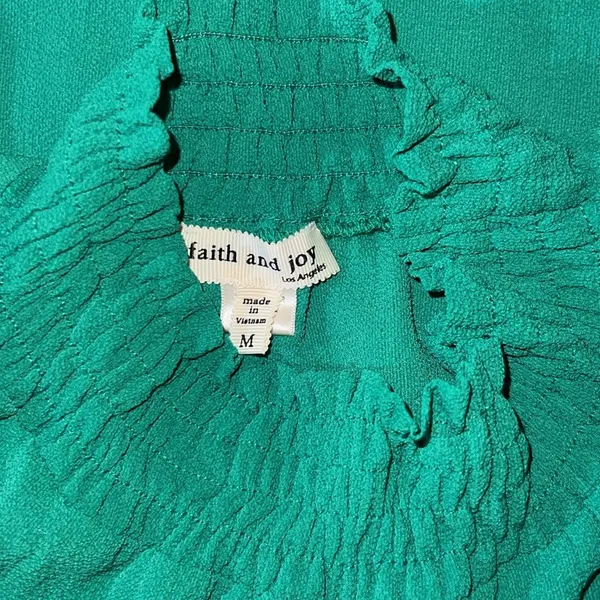 Faith and Joy Size M Emerald Green Blouse - Image 12