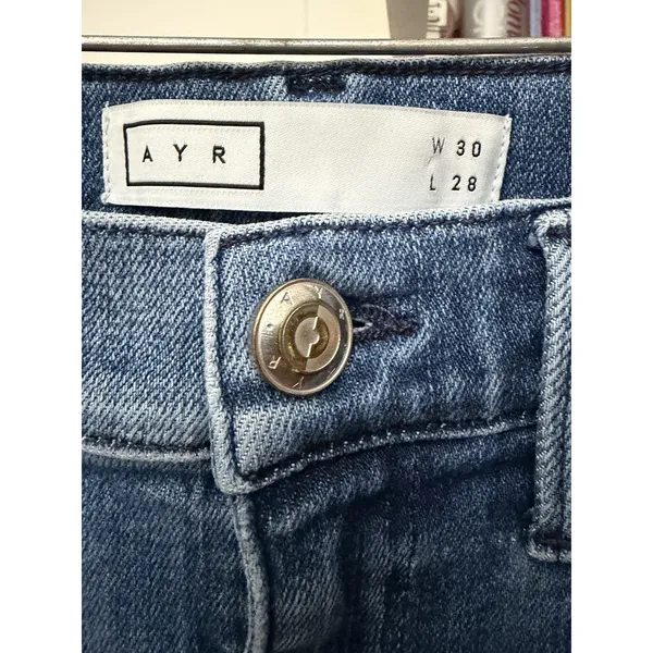 AYR The Riser Skinny Jeans Sz 30x28 High Rise Blue Stretch Denim Women's III12-1 - Image 3