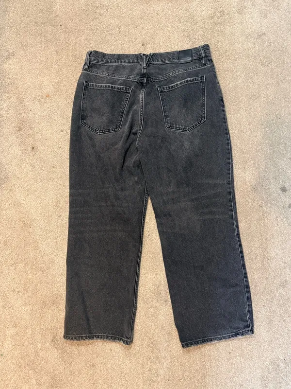 We The Free Black Vintage Wash Button Fly Striaght Leg Ankle Jeans Size 31 - Image 3