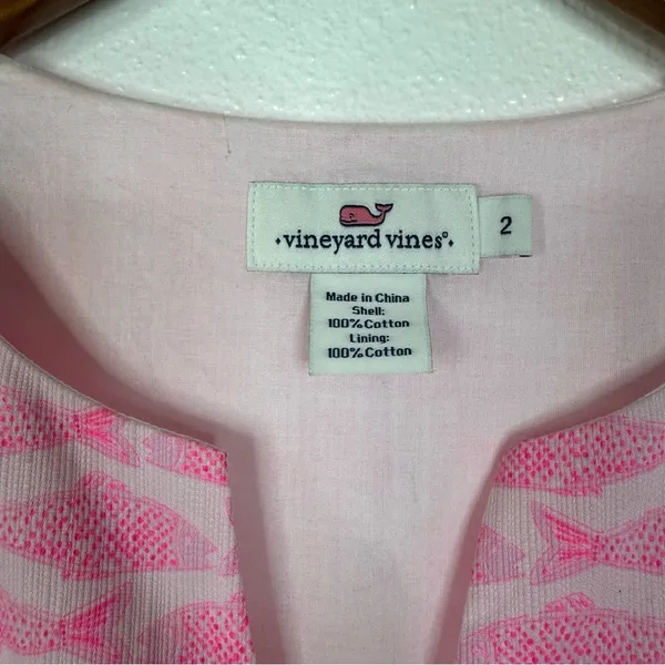 Vineyard Vines Hot Pink Fish Print Sundress‎ Size 2 - Image 4