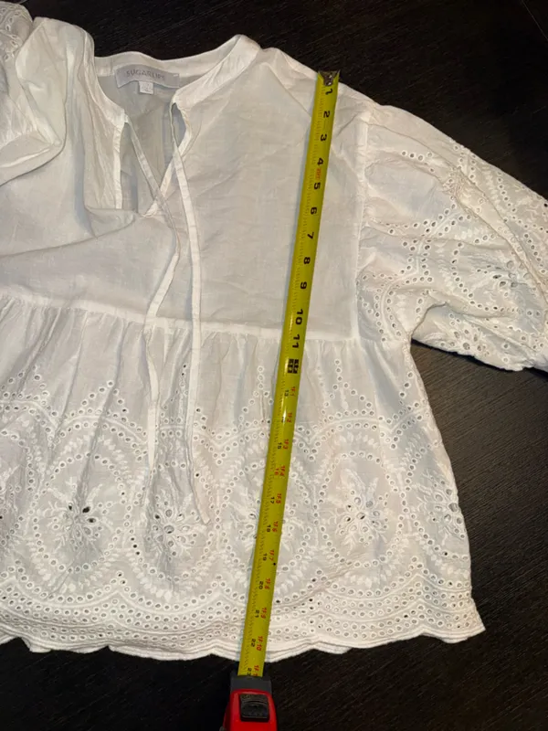 Sugarlips White Eyelet Peasant Tunic - Image 4