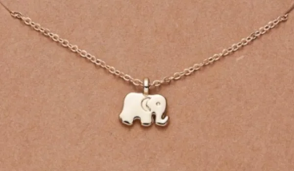 Good Luck Elephant Indie Boho Gold Charm Necklace - Image 3