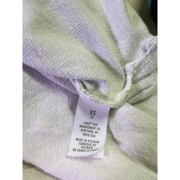 Aerie Camo Hoodie XS 100% Cotton Lounge Athleisure Green Pullover Army D45 - Image 5