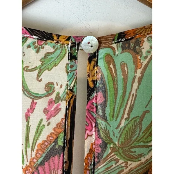 Show Me Your Mumu Romper Women Large‎ Green Pink Paisley Palace Rowdy Romper - Image 10