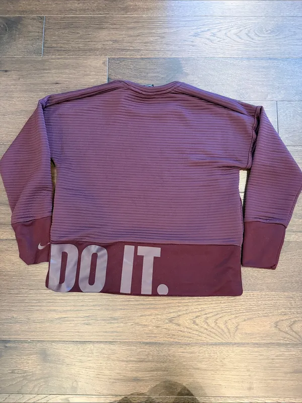 Nike Women’s Maroon Crewneck Quilted Sweatshirt Size XS - C53-026 - Image 7