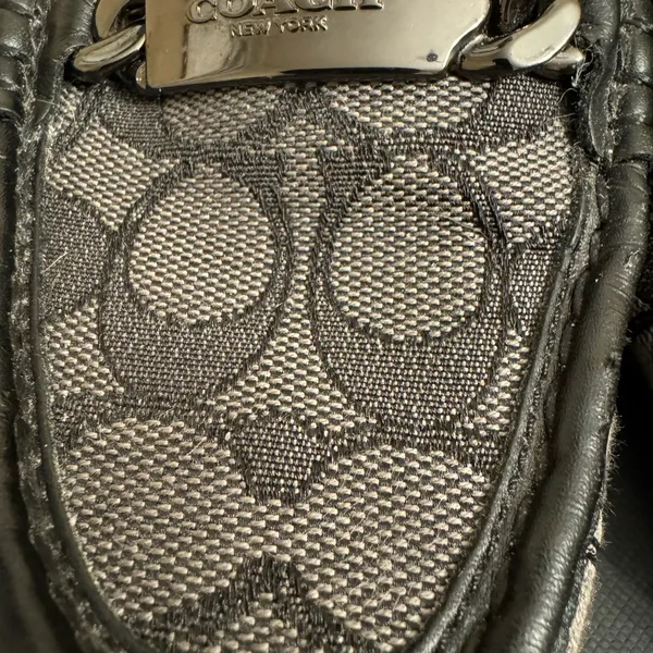 COACH 8.5 Olive Signature Canvas/Leather Black Loafer Moccasins Shoes SEE PHOTOS - Image 3