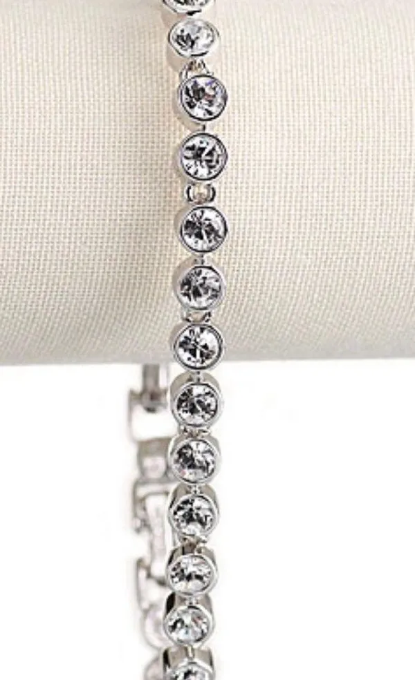 Swarovski Crystal and Rhodium classic tennis bracelet - Image 6