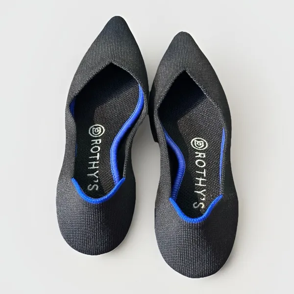 Rothy's The Point Black Solid Flat Slip On Shoes Size 7 EUC - Image 8