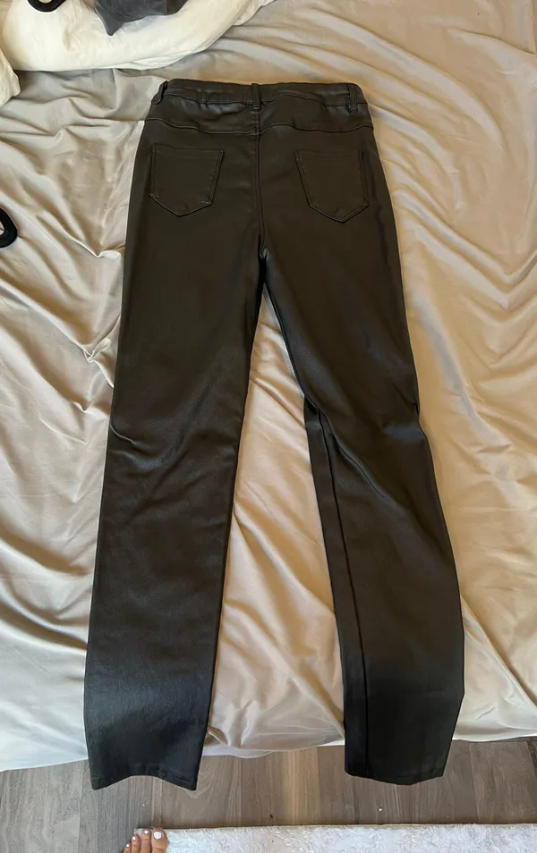 Boutique Black Leather Jeans - Image 4