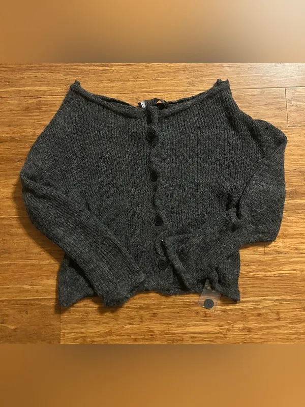 Lioness Margaux Knit Cardigan Color Charcoal - Image 3