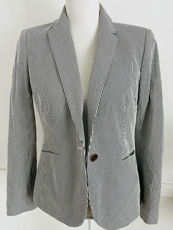J. Crew • Campbell Blazer Striped Black & White Women's Blazer - Image 3