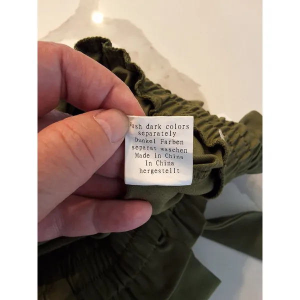 Freeprance Olive Green Paper Bag Deep Front Pocket Short Size L - Image 7