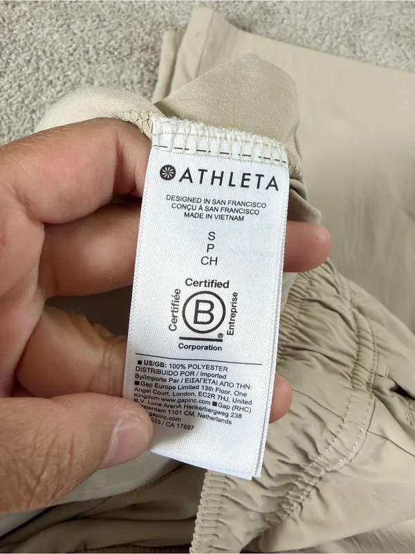 Athleta Women’s Midday Mid Rise Crop Poplin Pants Lightweight UPF 40+ in Ecru S - Image 9