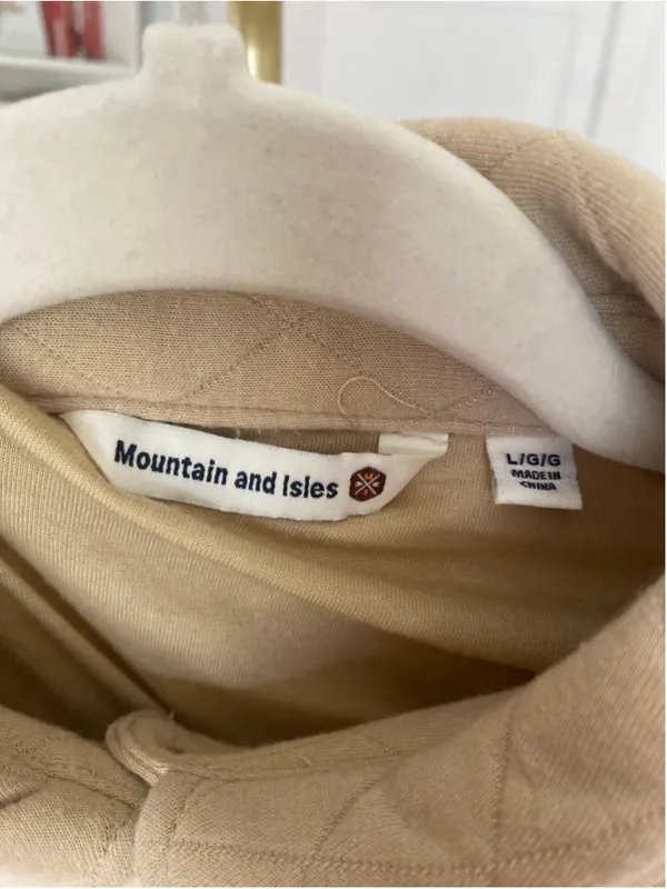 Mountain and Isles Shacket Beige Quilted Snap Oversized Jacket Cozy Neutral Boho - Image 5