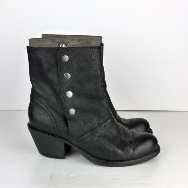 Luxury Rebel Beck Military Boots Women 38.5 8.5US Black Leather Moto Sleaze Rock - Image 6