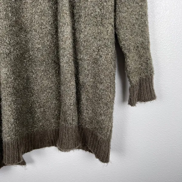 Aerie Women Green Knit Open Front Cardigan Sweater XS/S Longline Textured Pocket - Image 4