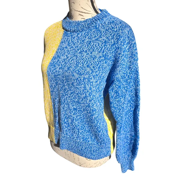 Anthropologie Chinti & Parker Colourblocked‎ Jumper Sweater Blue Yellow Small - Image 6