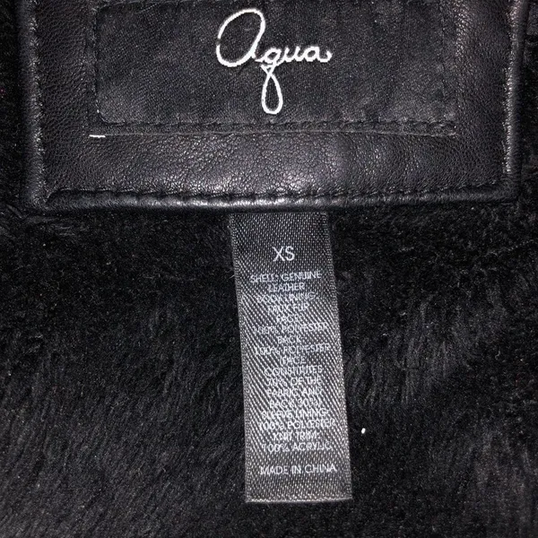 AQUA Leather Fur‎ Moto Jacket - Image 7