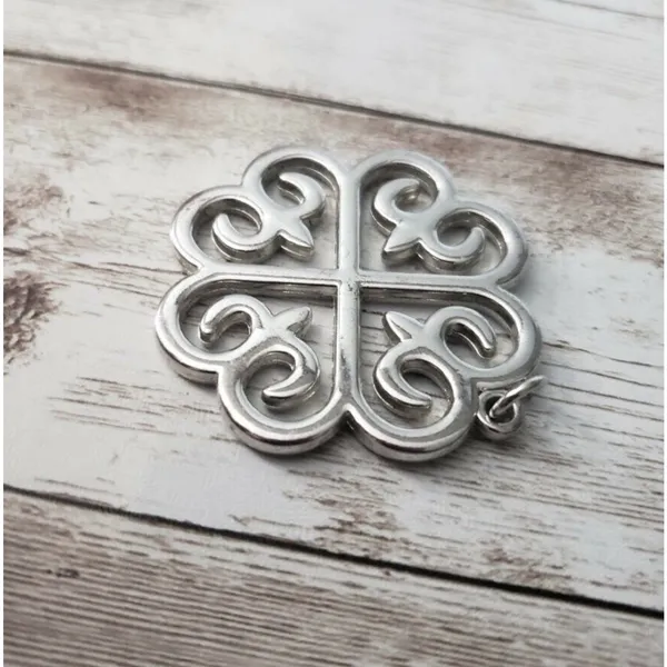 Vintage Pendant - Large Silver Tone Celtic Style - No Chain Included - Image 3