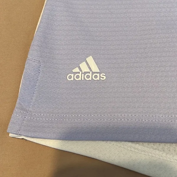 Adidas primeblue size small lavender front longer white back cap sleeves GUC - Image 5