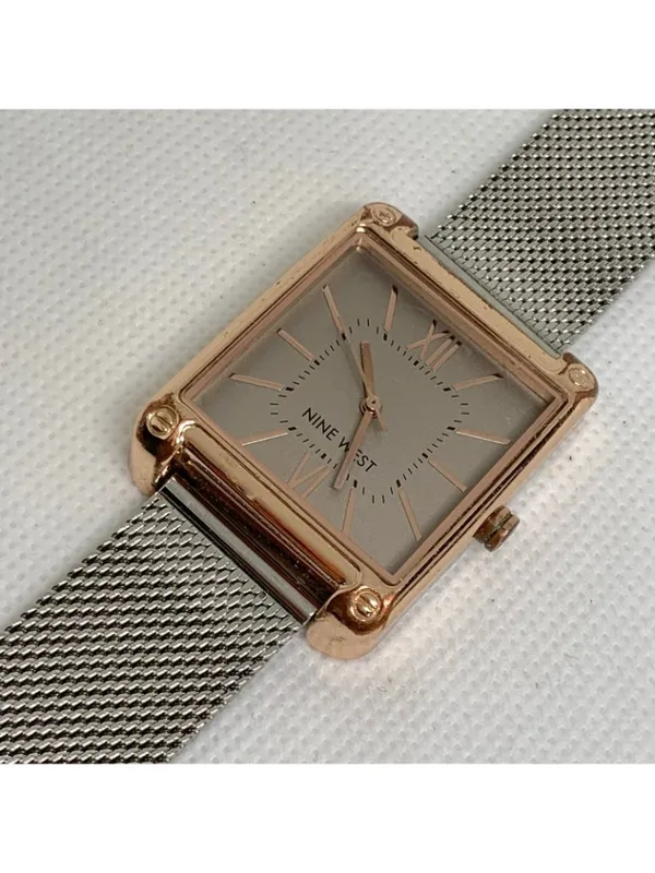 Nine West women watch rose gold tone 29mm quartz analog beige 7” running - Image 2