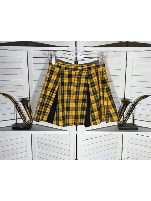 Vintage Y2K plaid mini skirt pleated school girl preppy academy grunge 90s sz S - Image 3