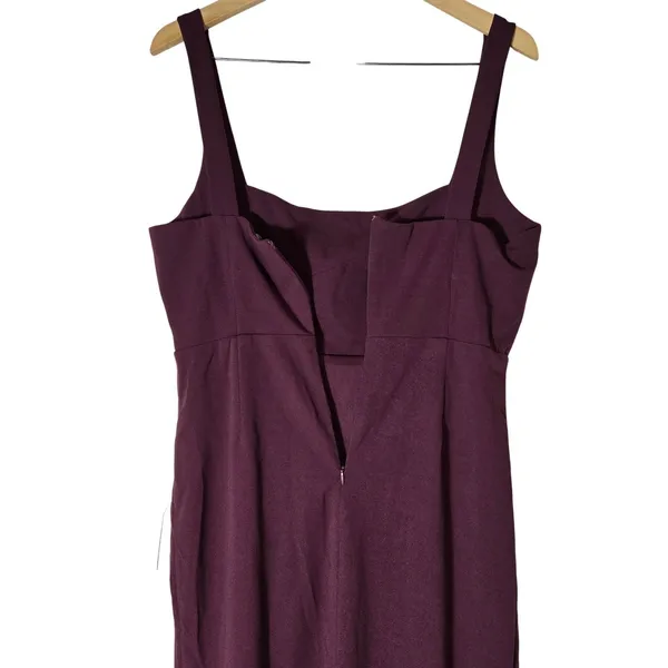 Lulus Vibrant Allure Plum Square Neck Bodycon Midi Dress CD3727 Purple Size L - Image 5