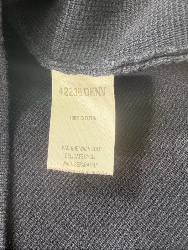 Chadwicks 100% Cotton Navy Blazer-Style Knit Cardigan - Image 5
