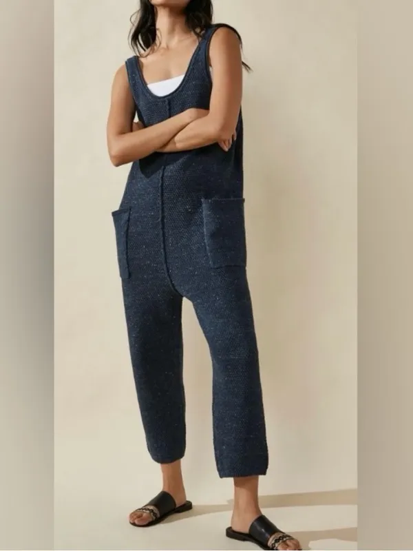 FP Beach Hailee Cropped Leg Sleeveless Textured Sweater Jumpsuit - Image 8