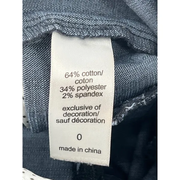 Maurices I Am Smart Crop Pants Women 0‎ Blue Indigo Cotton Blend Preppy Stretch - Image 4