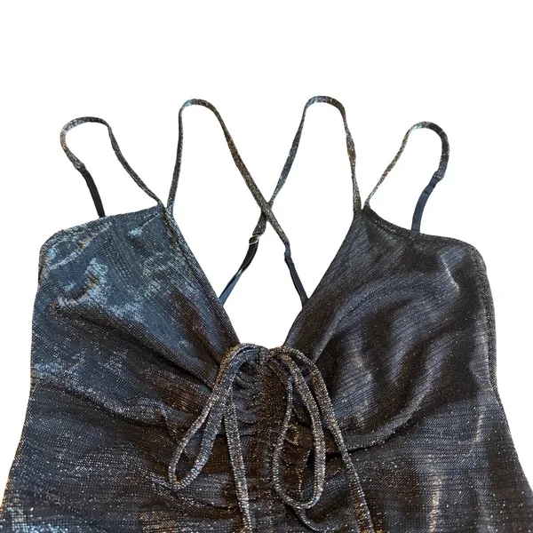 For Love & Lemons Skivvies Spaghetti Strap Sparkle Mini Dress Nightie Sz Small - Image 2