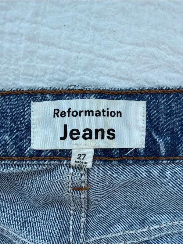 Reformation Cary High Rise Slouchy Wide Leg Jeans Size 27 Colorado Wash - Image 3