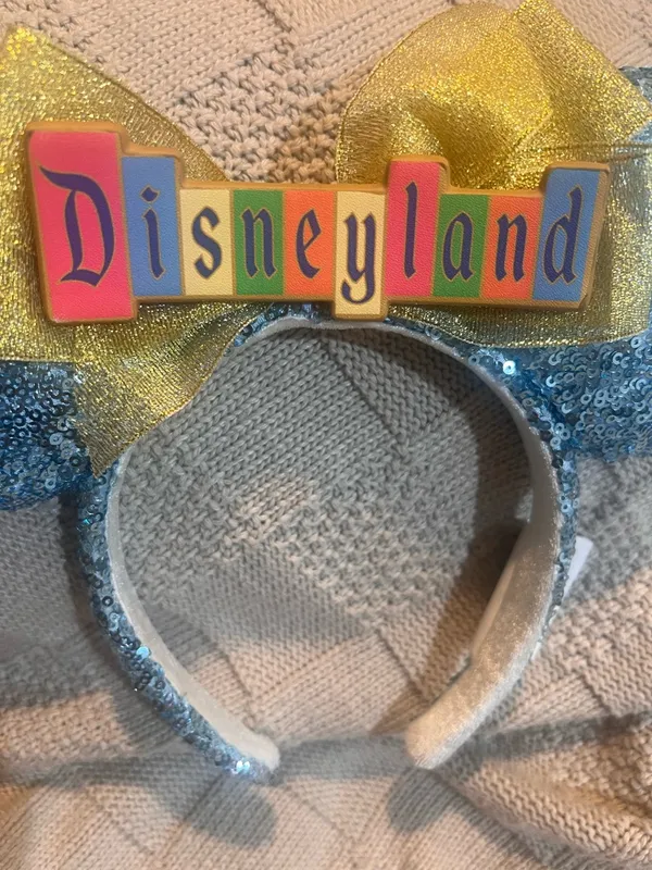 Disney Blue Sequin Bow Headband - Image 5