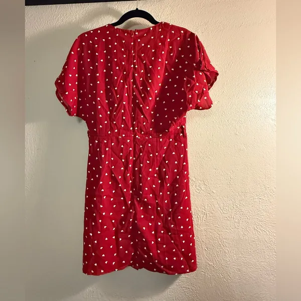 Nasty Gal Red Dress with White Heart Pattern - Image 2
