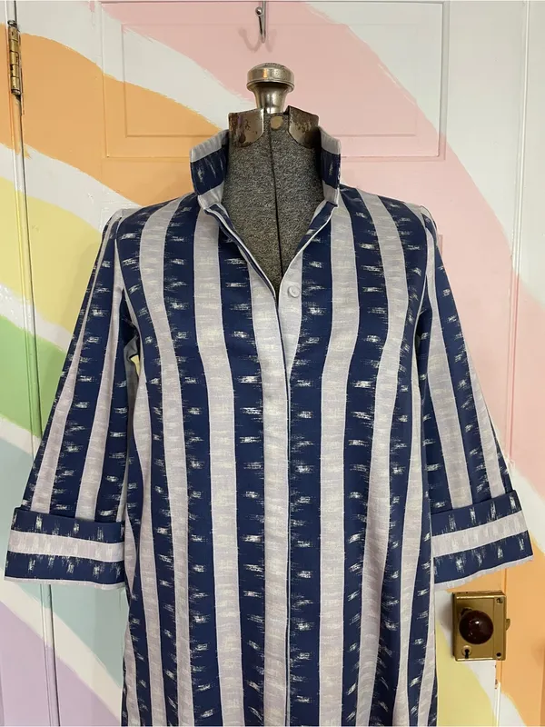 Tuckernuck Charlie Dress in Stillwater Blue Stripe Mini Cotton Sz XS 🧡🎀 - Image 5