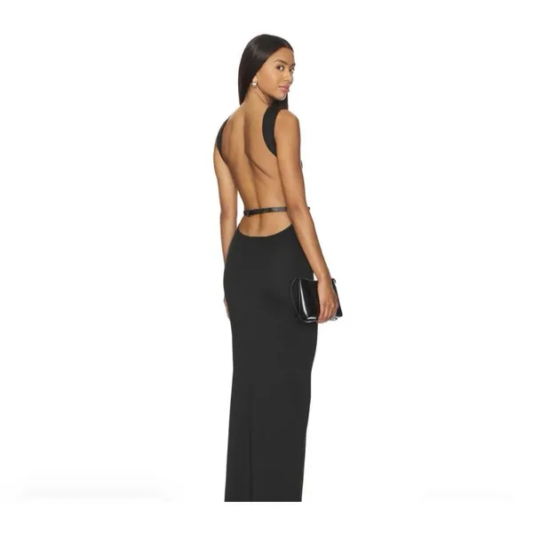 Superdown Trista Black Maxi Dress- Open Back Size Xxs - Image 4