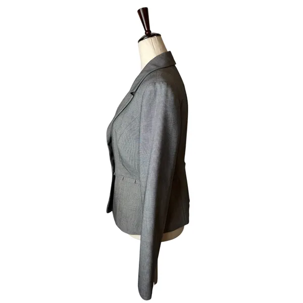 The Limited Blazer Women Small Gray Houndstooth‎ Single Breasted Academia Preppy - Image 5