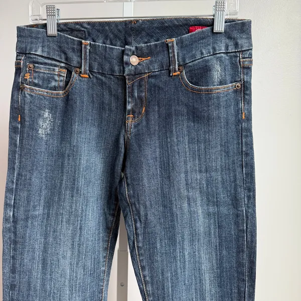 Seven7‎ Cotton Shabby Y2K Distressed Bootcut Jeans 30 Indigo - Image 2
