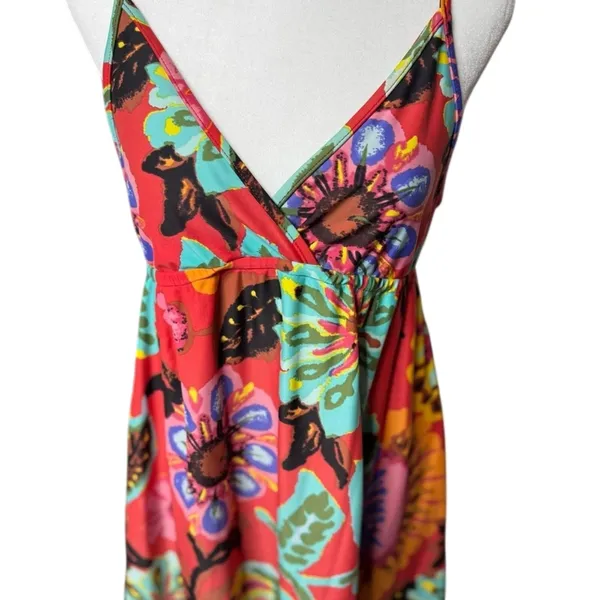 Lucky Brand Y2K Floral Swim Coverup Dress Rose Label Size S M - Image 4