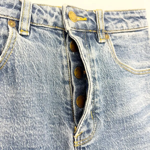 Rolla’s Original Short High Rise Cut Off Medium Juliet Wash Blue Denim Shorts - Image 12